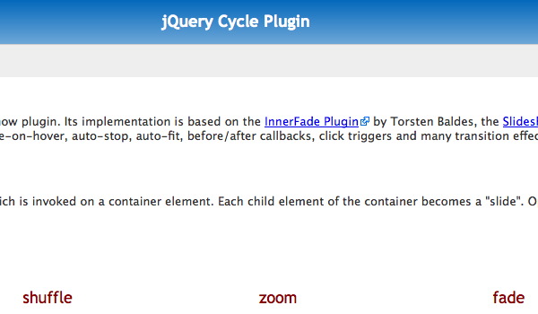 Плагин jQuery Cycle