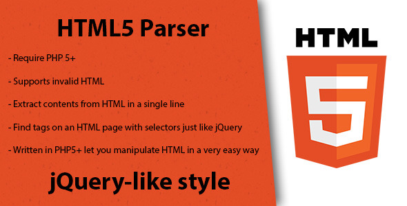 HTML5 парсер на рынке Envato