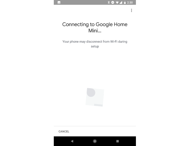 Экран подключения сопутствующего приложения Google Home