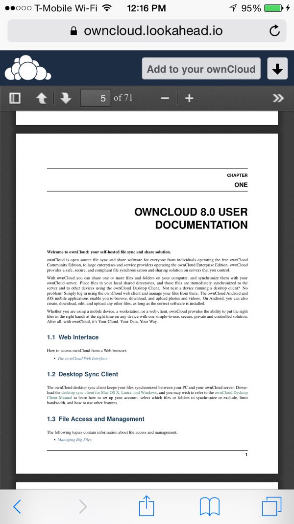 Общие ссылки OwnCloud, доступные для просмотра из любого места