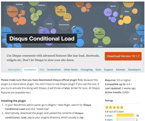 PageSpeed ​​Disqus Плагин условной загрузки