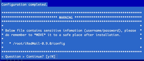 Настройка установки iRedMail завершена