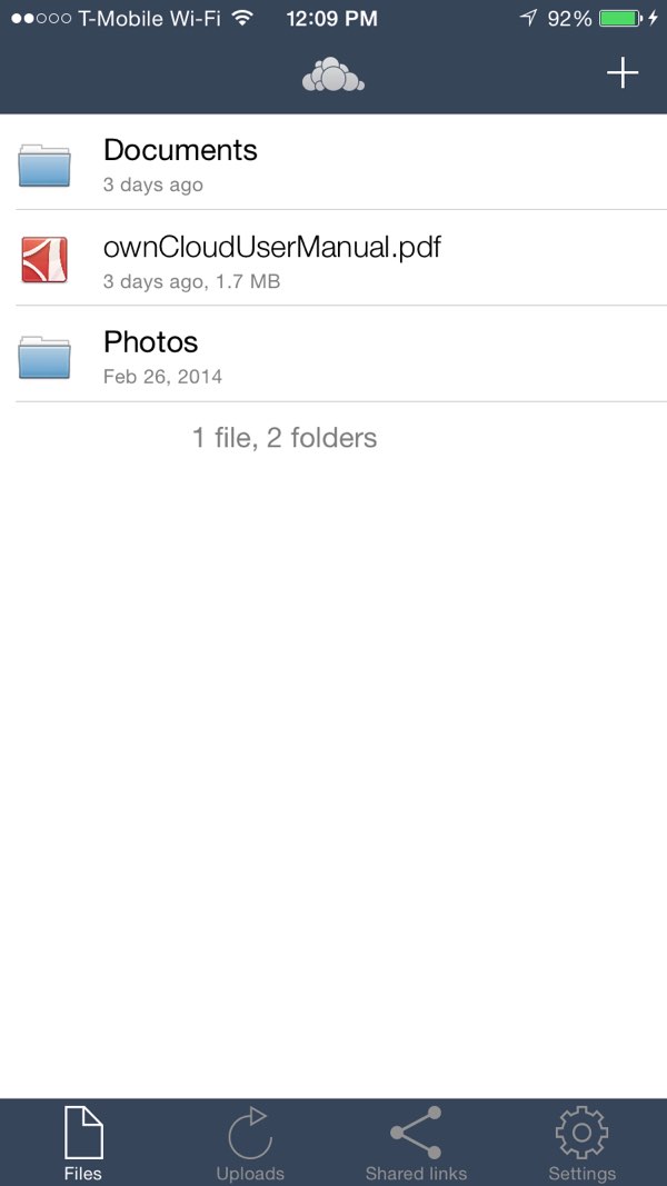 Приложение OwnCloud для iOS Просмотрите свое OwnCloud