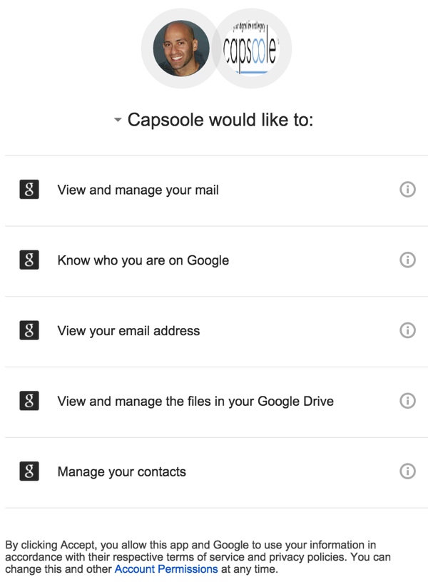 Capsoole хотел бы просматривать и управлять вашей электронной почтой