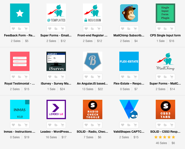Формы на рынке Envato