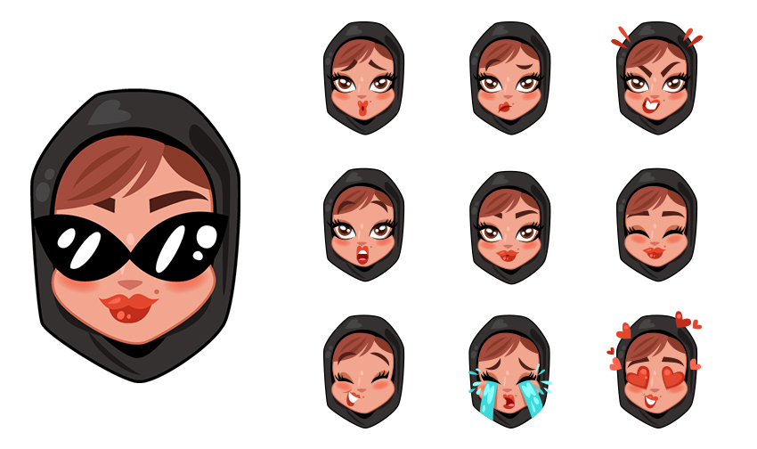 Khaleeji woman Emoji Keyboard Tutorial