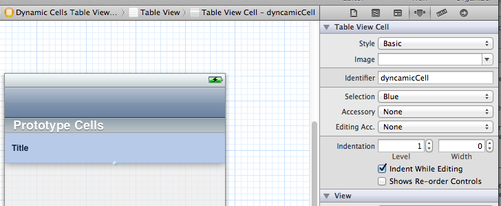 Dynamic Table View Cell Definition
