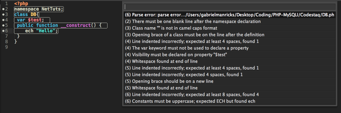 Phpcs Sublime Extension Ошибки