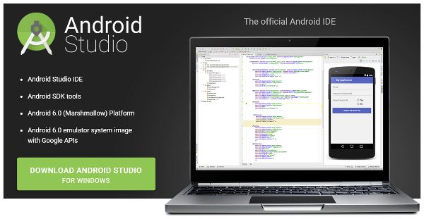 Страница загрузки Android Studio