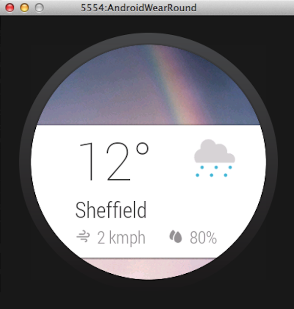 Карта уведомлений о погоде на платформе Android Wear