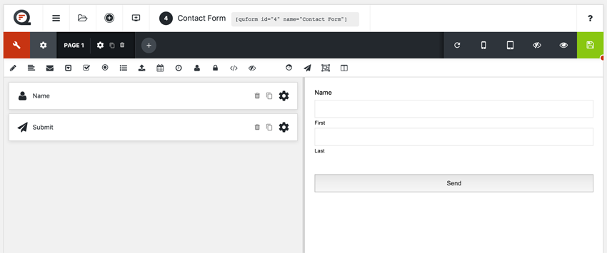 Quform Shortcode