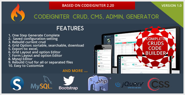 Codeigniter CMS - CRUD Builder - Администратор