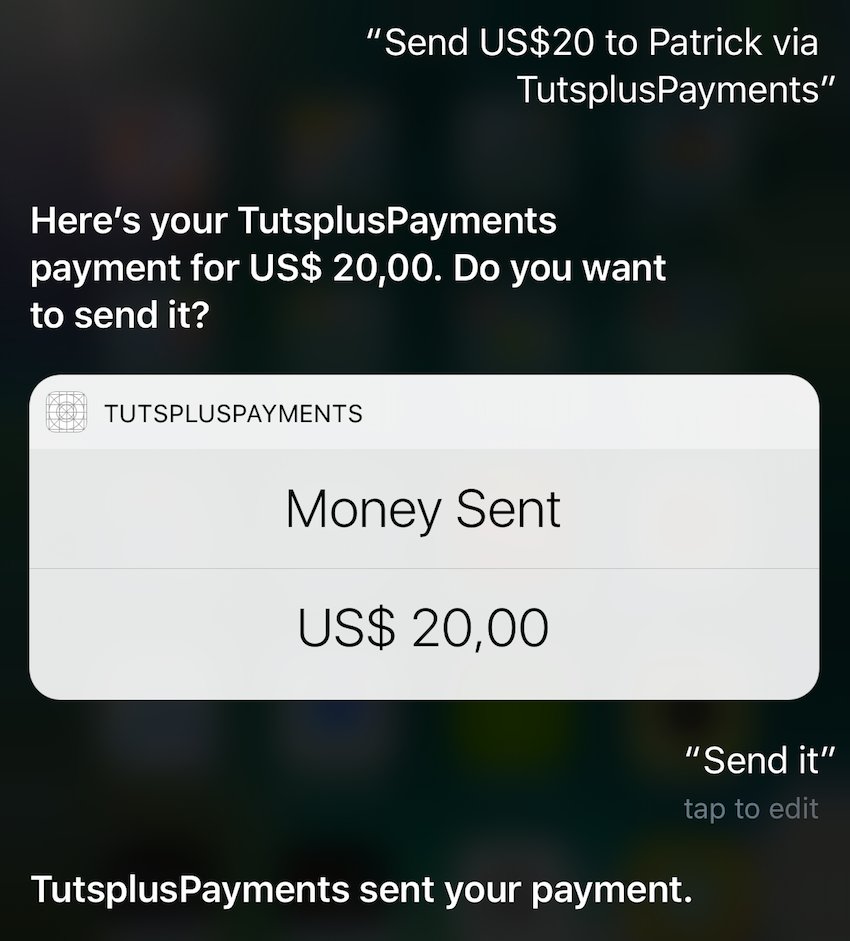 Первый успешный платеж через Siri
