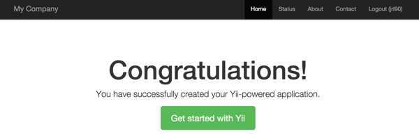 Привет, пользователь приложения Yii2