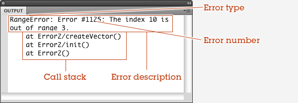 The two main sections of the run-time error