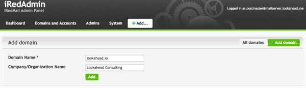 iRedMail iRedAdmin Добавить доменное имя