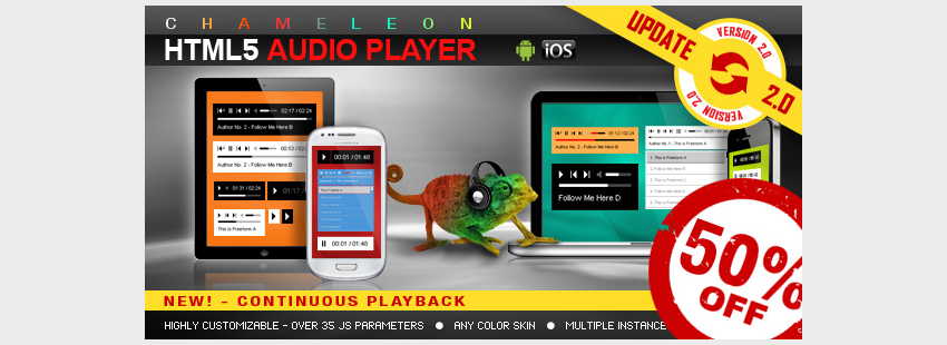 Chameleon HTML5 Audio Player с без плейлиста