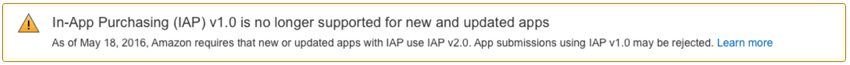 Amazon Appstore - требуется обновление до IAP v20