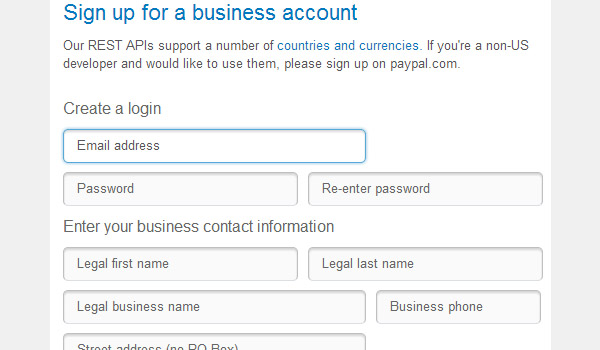 Зарегистрируйте бизнес-счет PayPal