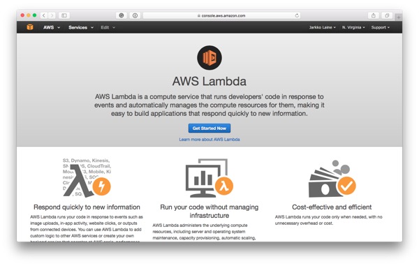 Начните с AWS Lambda