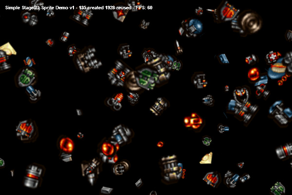 Screenshot of our final .SWF in action. Sprite-o-licious!