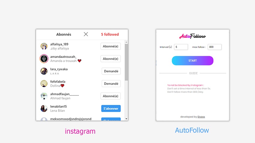 Расширение AutoFollow Chrome для Instagram