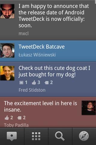 Android TweetDeck UI