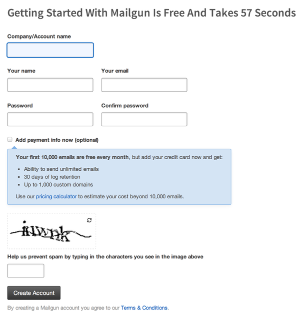 Mailgun Registration
