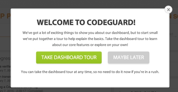 CodeGuard - тур по приборной панели