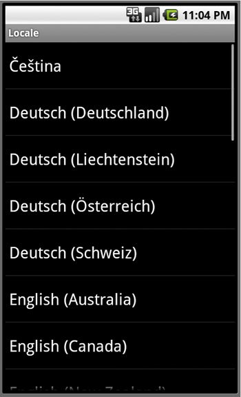 Список языковых фраз для Android.