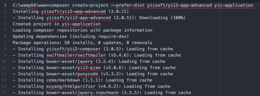 Установите Yii на Windows или Mac - Composer установите Yii-Advanced
