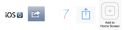 В iOS 7 изменился значок «Поделиться», и теперь у него есть новая кнопка «Добавить на главный экран».