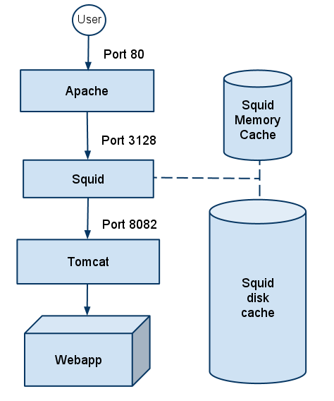 Архитектура Apache Squid Tomcat