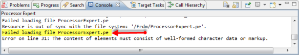 Не удалось загрузить файл ProcessorExpert.pe