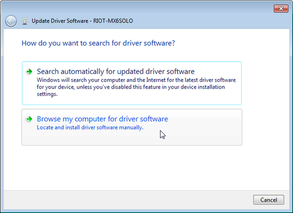 Browse computer for driver software