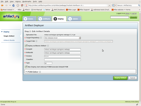 Artifactory Deployer