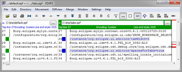 Файлы настроек Eclipse Diffing