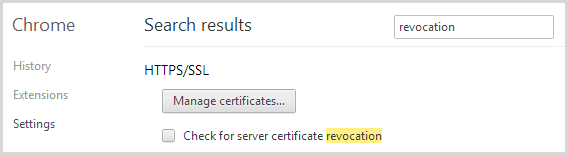 Chrome не будет проверять наличие отозванных сертификатов по умолчанию