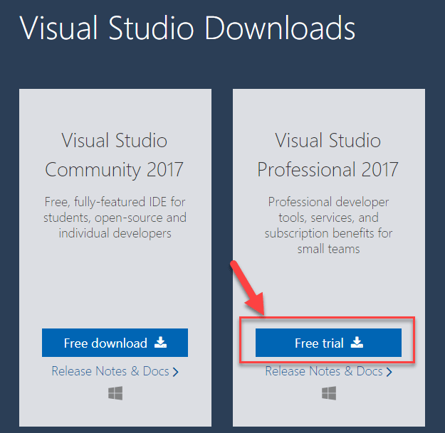 Загрузите и установите Visual Studio