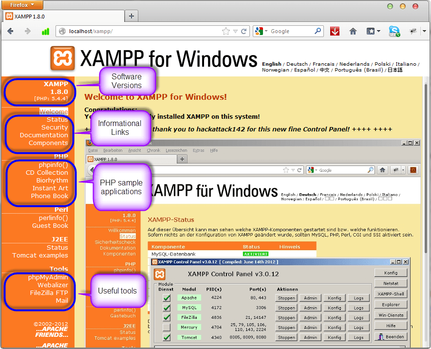 Загрузите и установите XAMPP & Netbeans