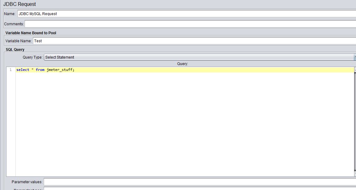Настройка запроса JMeter db