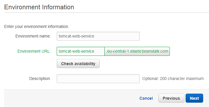 Amazon Elastic Beanstalk информация об окружающей среде