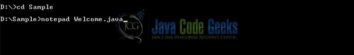 Рис. 4: Создание файла Java с помощью Блокнота