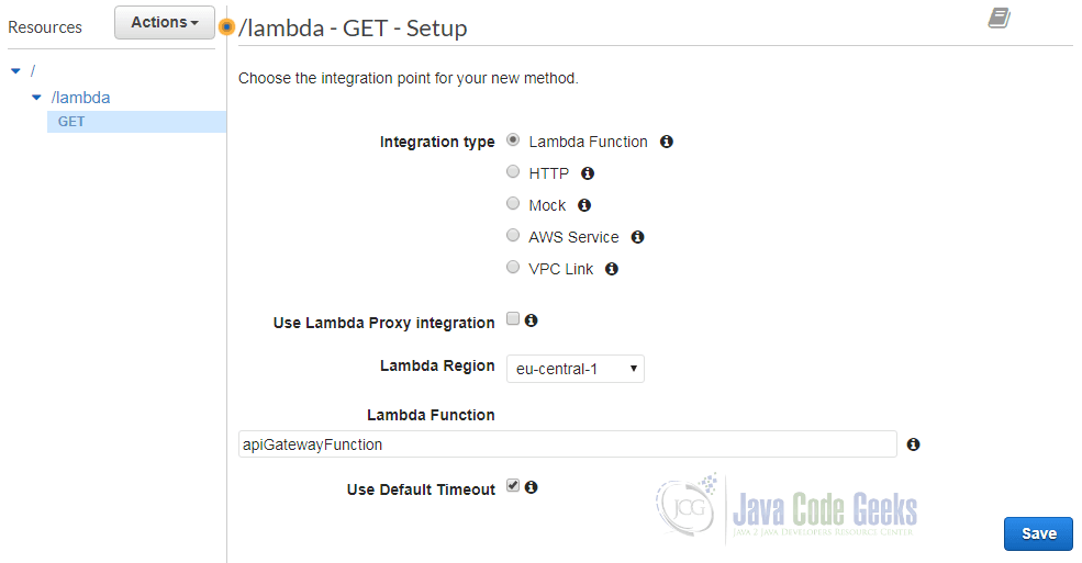 Amazon Lambda createAPICreateResource3