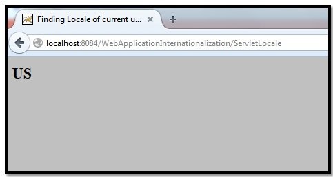 Сервлет Java Рисунок 21: Отображение локали в качестве вывода