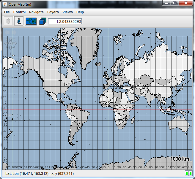 Рисунок 1: Окно ГИС-приложения OpenMap