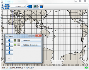 OpenMap с открытым окном слоев