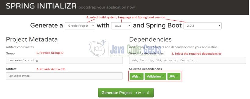 Spring data jpa - Spring Initializer