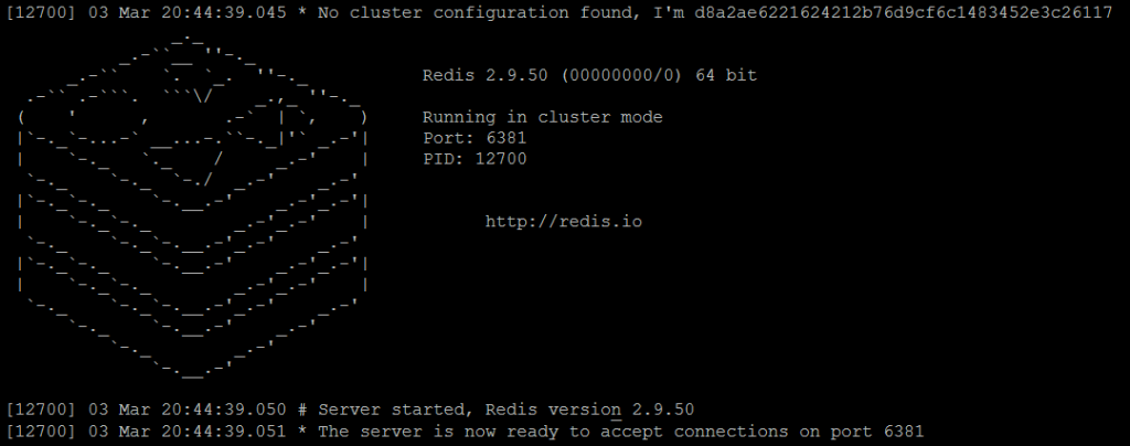 Рисунок 4. Узел Redis master3 работает в режиме кластера.