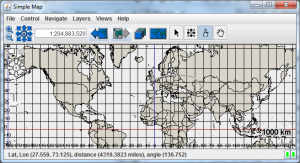 Рисунок 6: OpenMap с MouseModeButtonPanel